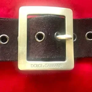 ?2 pcAUTH DOLCE & GABBANA STUNNING BROWN SUEDE & LEATHER BELT WITH GOLD BUCKLE Dolce & Gabbana | Accessories | 2 Pcauth Dolce Gabbana  main image 2